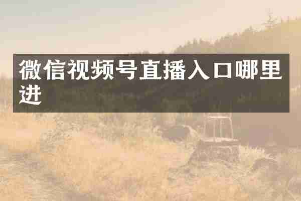 微信视频号直播入口哪里进