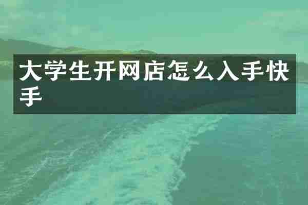 大学生开网店怎么入手快手
