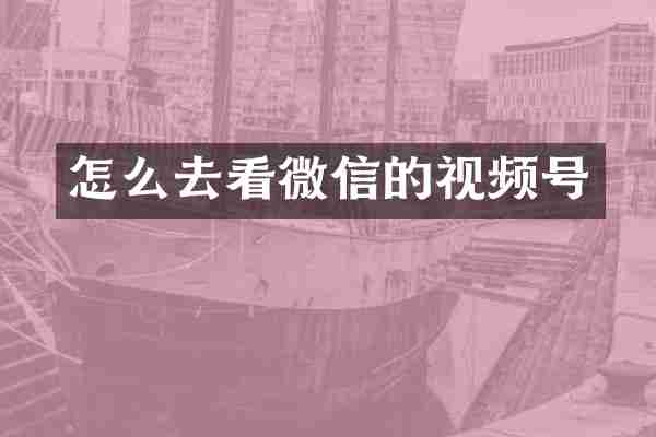 怎么去看微信的视频号