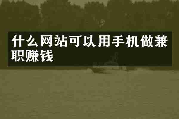 什么网站可以用手机做兼职赚钱