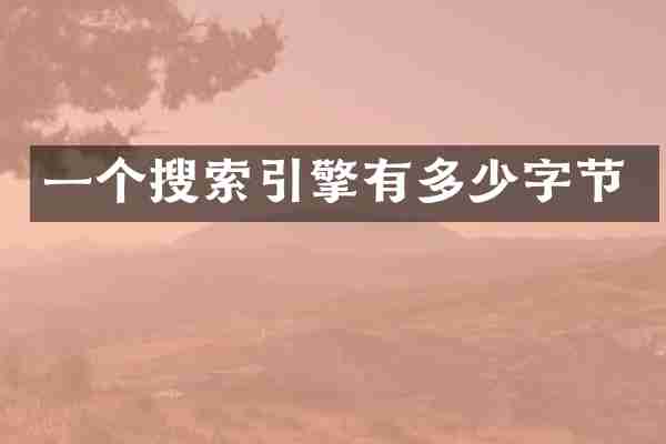 一个搜索引擎有多少字节