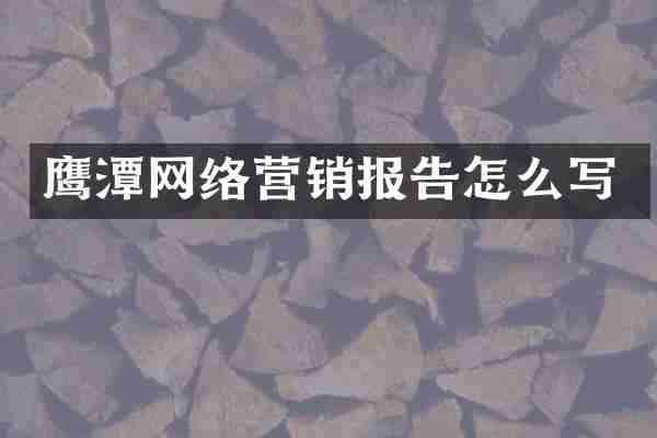 鹰潭网络营销报告怎么写