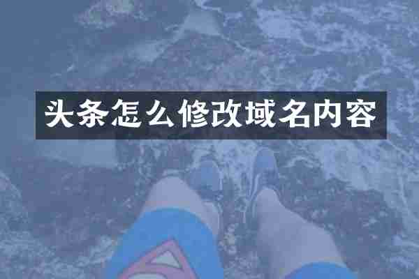 头条怎么修改域名内容