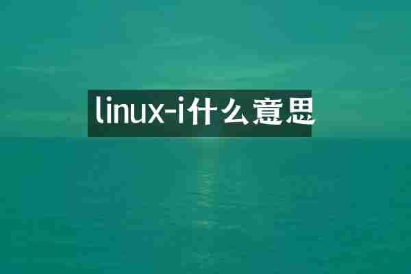 linux-i什么意思