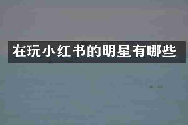 在玩小红书的明星有哪些
