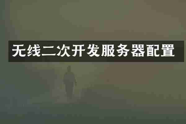 无线二次开发服务器配置