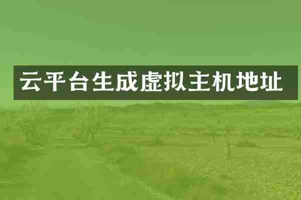 云平台生成虚拟主机地址