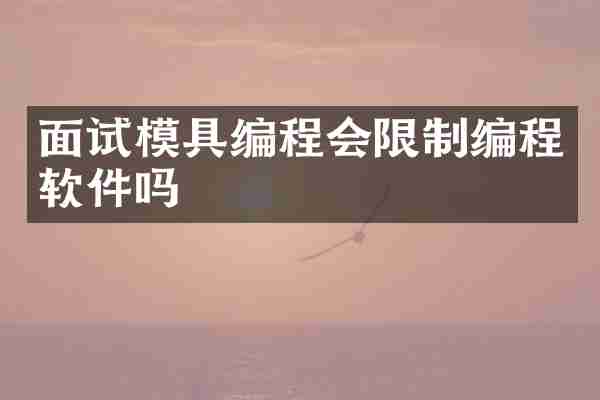 面试模具编程会限制编程软件吗