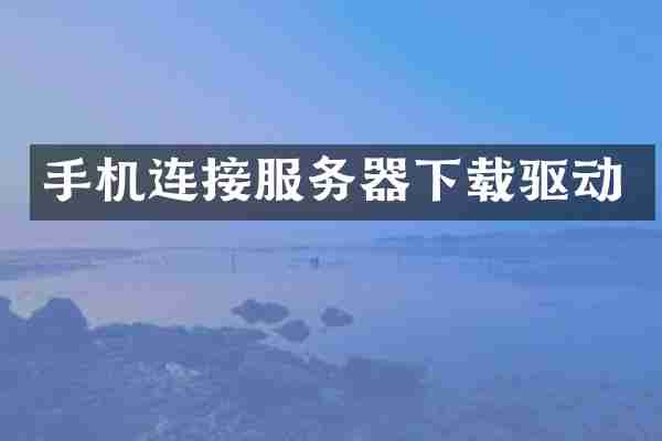 手机连接服务器下载驱动