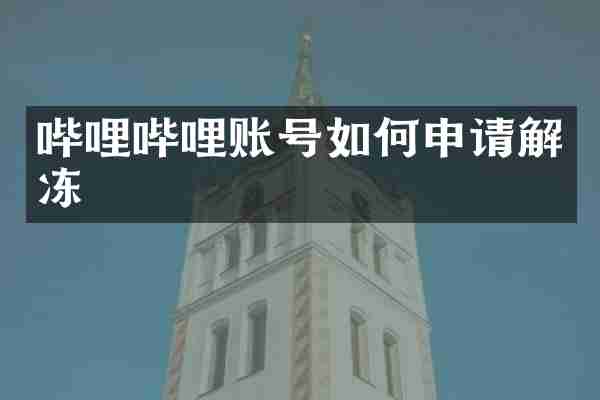 哔哩哔哩账号如何申请解冻