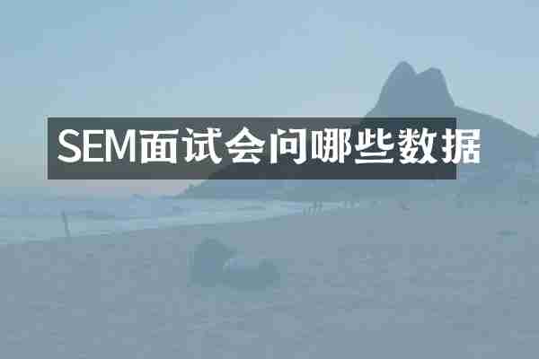 SEM面试会问哪些数据