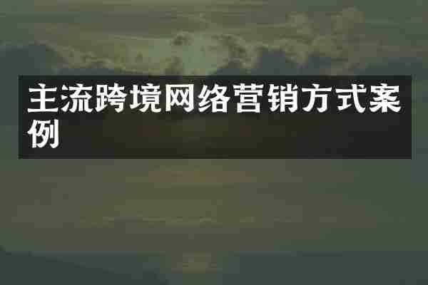 主流跨境网络营销方式案例