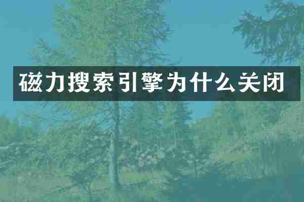 磁力搜索引擎为什么关闭