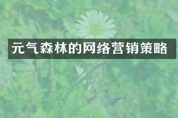 元气森林的网络营销策略