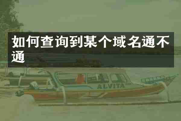 如何查询到某个域名通不通