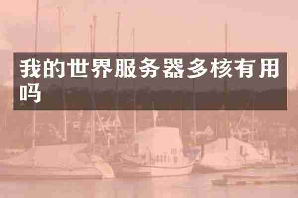 我的世界服务器多核有用吗