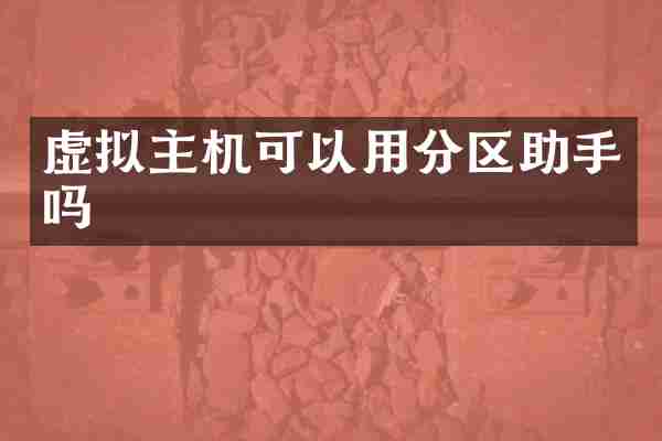 虚拟主机可以用分区助手吗