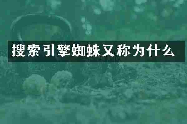 搜索引擎蜘蛛又称为什么