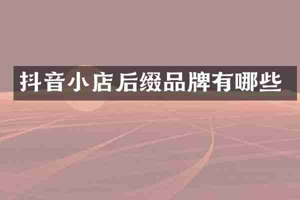 抖音小店后缀品牌有哪些