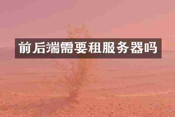 前后端需要租服务器吗
