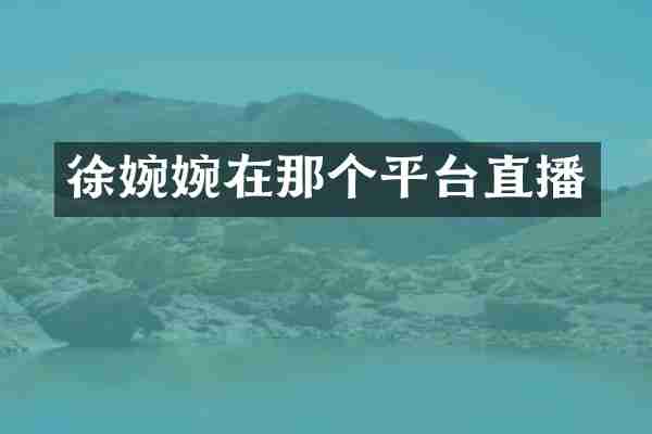 徐婉婉在那个平台直播