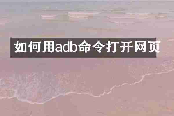 如何用adb命令打开网页