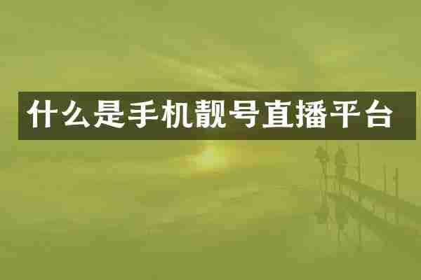 什么是手机靓号直播平台