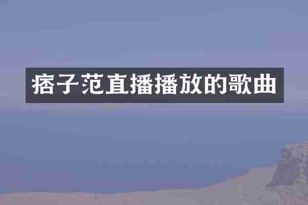 痞子范直播播放的歌曲