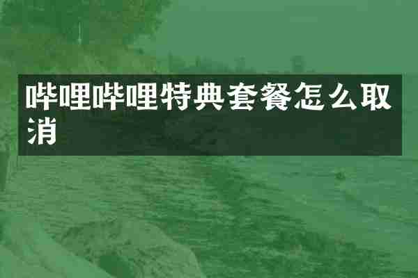 哔哩哔哩特典套餐怎么取消