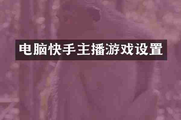 电脑快手主播游戏设置