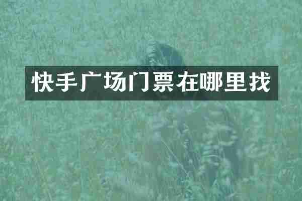 快手广场门票在哪里找