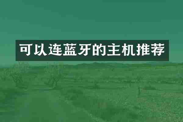 可以连蓝牙的主机推荐