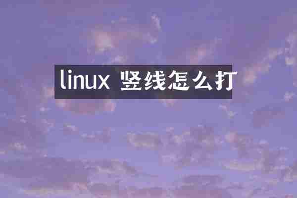 linux 竖线怎么打