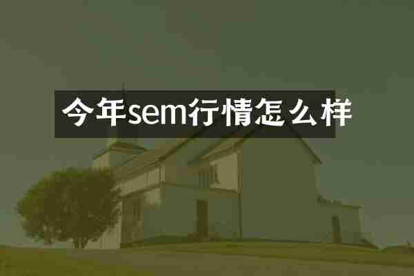 今年sem行情怎么样