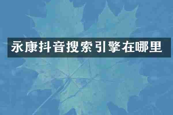 永康抖音搜索引擎在哪里