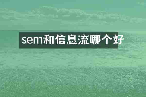 sem和信息流哪个好