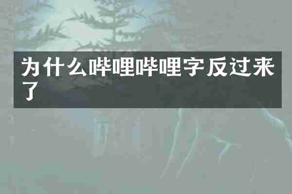 为什么哔哩哔哩字反过来了
