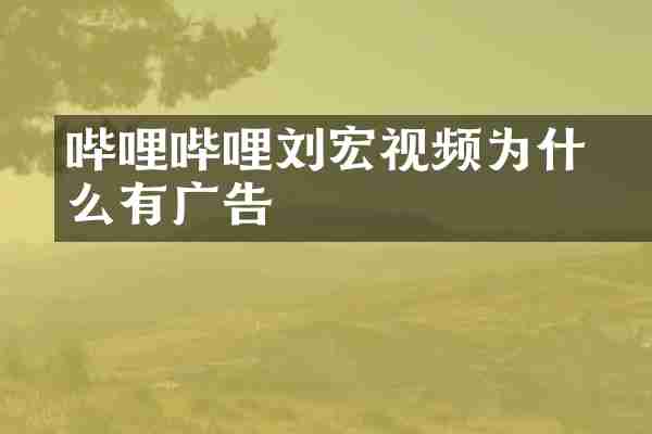 哔哩哔哩刘畊宏视频为什么有广告