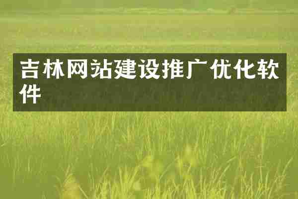 吉林网站建设推广优化软件