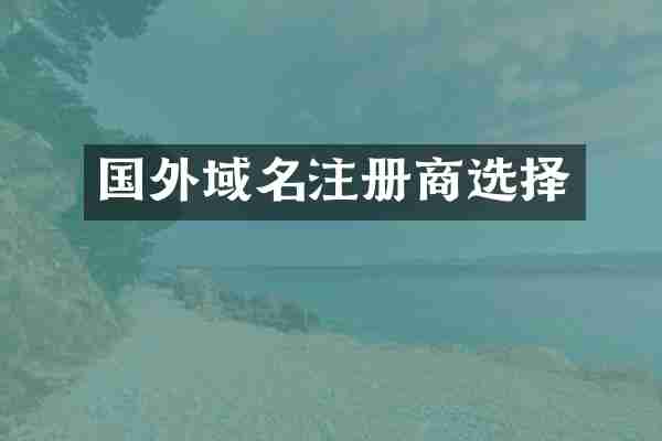 国外域名注册商选择