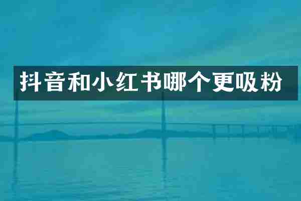 抖音和小红书哪个更吸粉