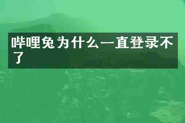 哔哩兔为什么一直登录不了