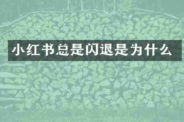 小红书总是闪退是为什么