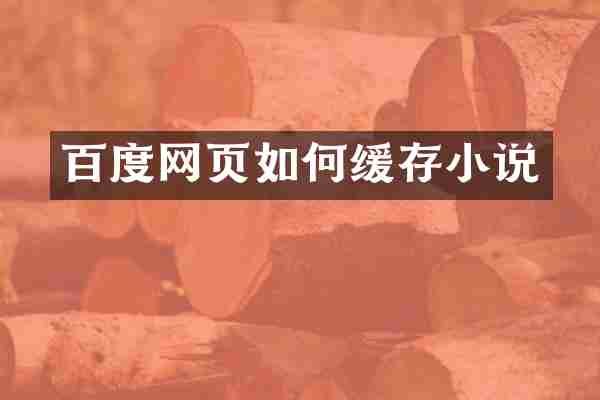 百度网页如何缓存小说
