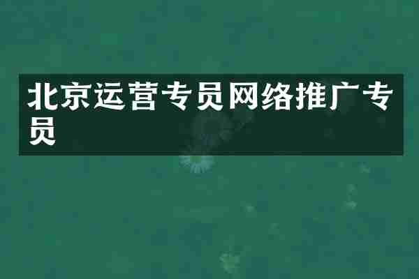 北京运营专员网络推广专员