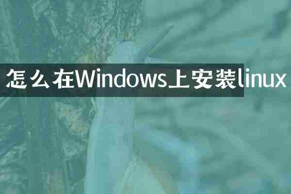 怎么在Windows上安装linux