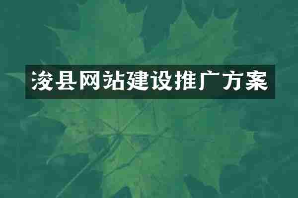 浚县网站建设推广方案