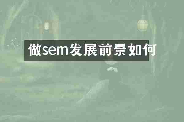 做sem发展前景如何