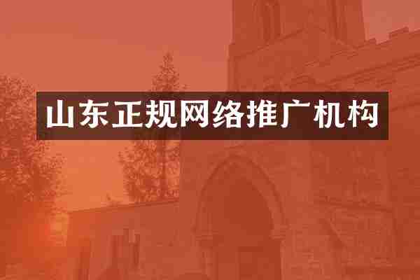 山东正规网络推广机构