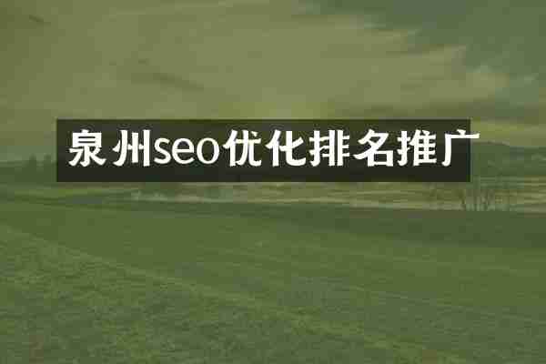 泉州seo优化排名推广